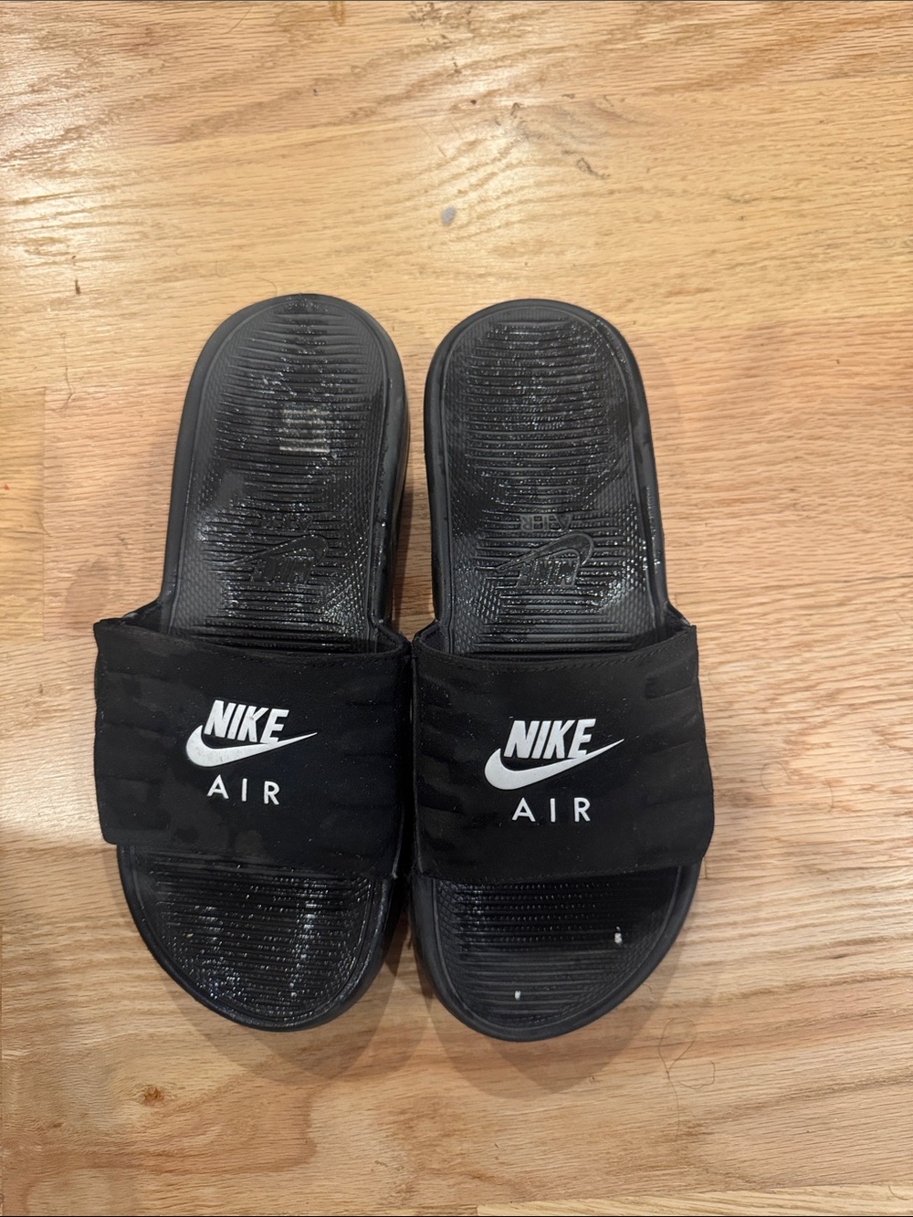 Nike Black Slide Sandals with White Logo